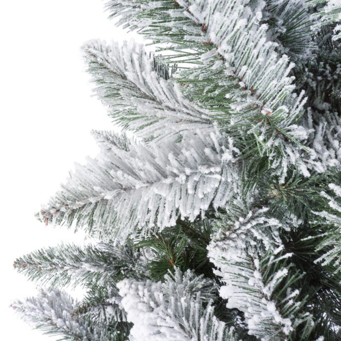 Künstlicher Weihnachtsbaum Fichte Natur-Weiß mit Schneeflocken