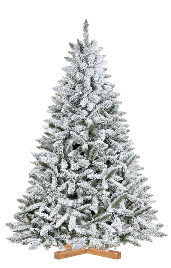 Künstlicher Weihnachtsbaum Fichte Natur-Weiß mit Schneeflocken